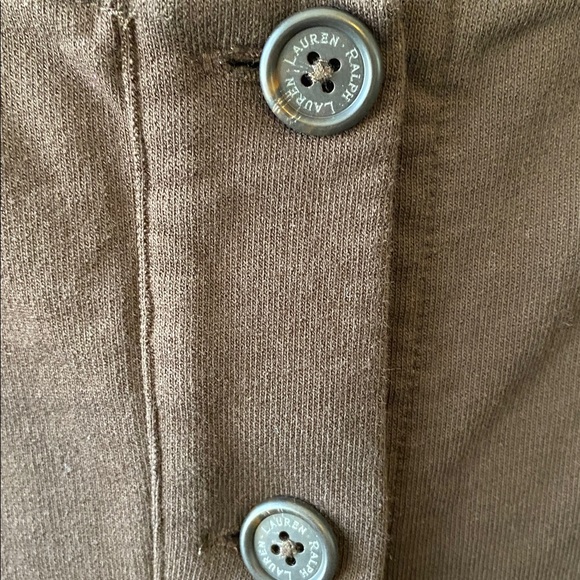 Lauren Ralph Lauren Brown Button Up Cardigan Sweatshirt Women’s XXL - Picture 6 of 8
